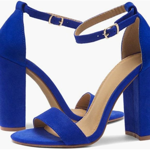 Women Rosemmina Chunky Block Heels Open Toe Ankle Strap High Heel - Picture 4 of 4